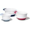 imageOXO Plastic Good Grips 3Piece Mixing Bowl Set with RedGreenBlue HandlesBlueberryJamSeltzer
