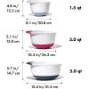 imageOXO Plastic Good Grips 3Piece Mixing Bowl Set with RedGreenBlue HandlesBlueberryJamSeltzer