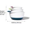 imageOXO Plastic Good Grips 3Piece Mixing Bowl Set with RedGreenBlue HandlesRedGreenBlue