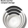 imageOXO Plastic Good Grips 3Piece Mixing Bowl Set with RedGreenBlue HandlesWhiteBlack