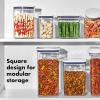 imageOXO Good Grips Pet POP Container  60 Qt57 L with Half Scoop Ideal for up to 65lbs of Dog Food or 45lbs of Cat Food Airtight Dog and Cat Food Storage Container BPA Free ClearPet POP 28 Qt