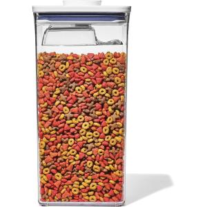 imageOXO Good Grips Pet POP Container  60 Qt57 L with Half Scoop Ideal for up to 65lbs of Dog Food or 45lbs of Cat Food Airtight Dog and Cat Food Storage Container BPA Free ClearPet POP 60 Qt