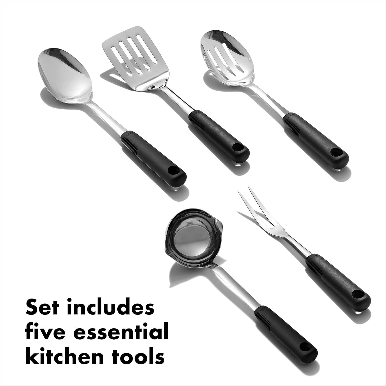 imageOXO Good Grips Stainless Steel Prep ampamp Serve Kitchen Tool 6pc SetStainless Steel