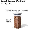 imageOXO Good Grips POP Container  Airtight Food Storage  Small Square Medium 17 Qt Ideal for granola dried beans and snacks17 Qt  Dried Beans Pack of 8