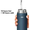 imageOXO Strive 24oz Wide Mouth Water Bottle with Straw Lid  AquamarineDark Cobalt