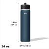 imageOXO Strive 24oz Wide Mouth Water Bottle with Straw Lid  AquamarineDark Cobalt