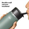imageOXO Strive 24oz Wide Mouth Water Bottle with Straw Lid  AquamarineJade