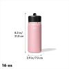 imageOXO Strive 24oz Wide Mouth Water Bottle with Straw Lid  AquamarineRose Quartz