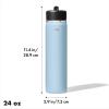 imageOXO Strive 24oz Wide Mouth Water Bottle with Straw Lid  AquamarineTopaz Blue