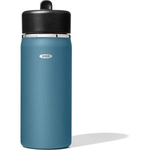 imageOXO Strive 24oz Wide Mouth Water Bottle with Straw Lid  AquamarineAquamarine
