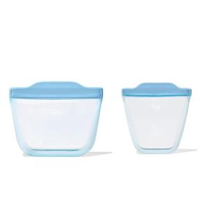 imageOXO Tot Silicone Reusable Bags  2 Piece Cup and Snack Set  BlossomDusk