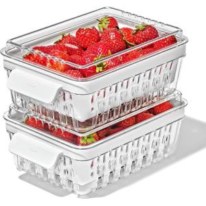 image:imageOXO Good Grips Produce Saver Root Vegetable Bin with Lid 5 lb Capacity Potato and Onion Storage for Pantry Stackable Vegetable Storage ContainerBerry Keeper