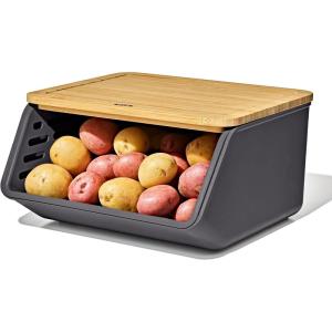 image:imageOXO Good Grips Produce Saver Root Vegetable Bin with Lid 5 lb Capacity Potato and Onion Storage for Pantry Stackable Vegetable Storage ContainerRoot Vegetable Bin