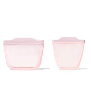 image:imageOXO Tot Silicone Reusable Bags  2 Piece Cup Set  Opal and BlossomBlossom
